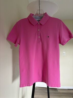Tommy Hilfiger Pink Short Sleeve Polo Shirt S Euc